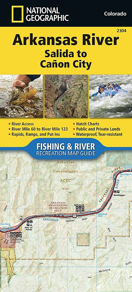 National Geographic: Mapa del Río Arkansas Leadville a Salida Aventuras Épicas Español